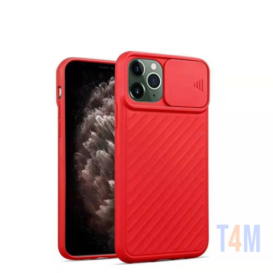 FUNDA DE SILICONA CON PROTECCIÓN PARA CÁMARA POR APPLE IPHONE 11 PRO MAX ROJA